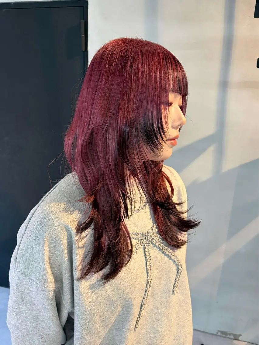 ロング カラー ブリーチ ブラウンカラー デザインカラー ピンクカラー ボブ カット ヘアカラー トリートメント 柏 デザインカラー/ レイヤー🐣シオリのヘアスタイル