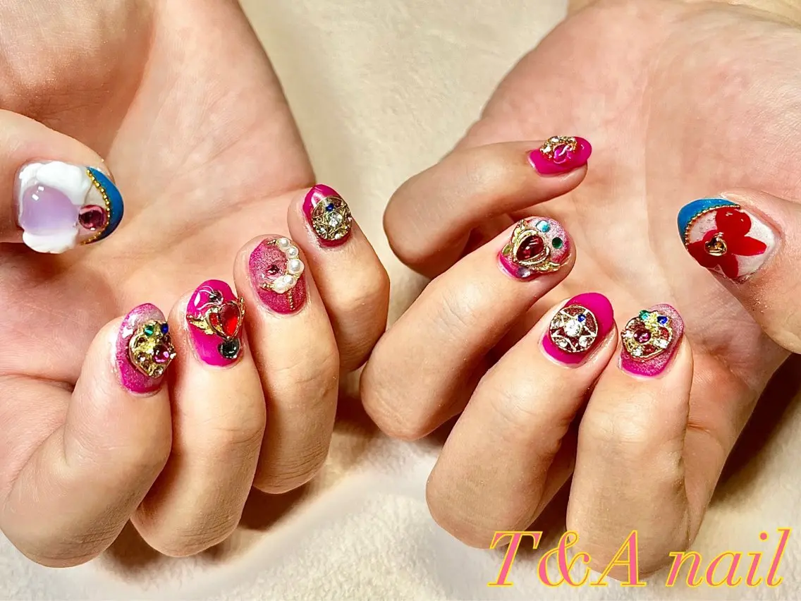 ネイル 長さ出し ジェルネイル ピンク スカルプネイル ショートネイル T&A nailのネイルデザイン