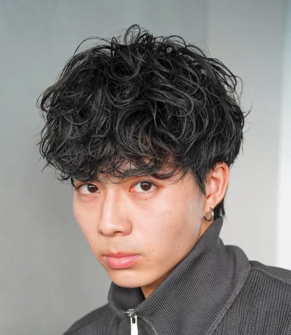 ショート カラー パーマ メンズ キッズ メンズパーマ スパイラルパーマ 栄💗スパイキー⚡️ ｜パーマ｜haruのヘアスタイル
