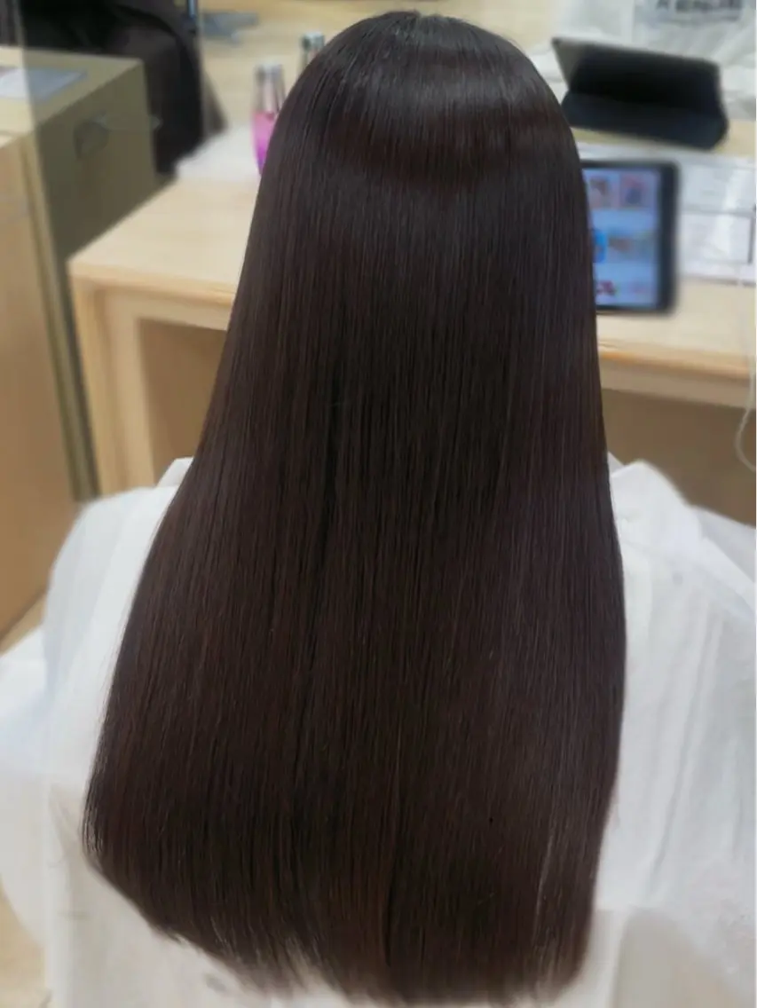ロング シャドウパーマ／骨格 矯正カット　トモキのヘアスタイル