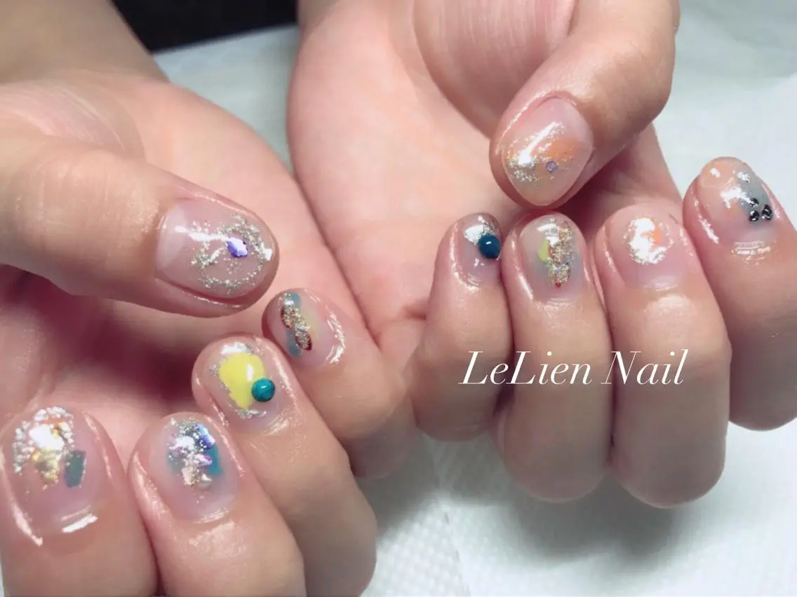 ネイル ニュアンスネイル モチの良さ◉ フィルインネイル♡のネイルデザイン