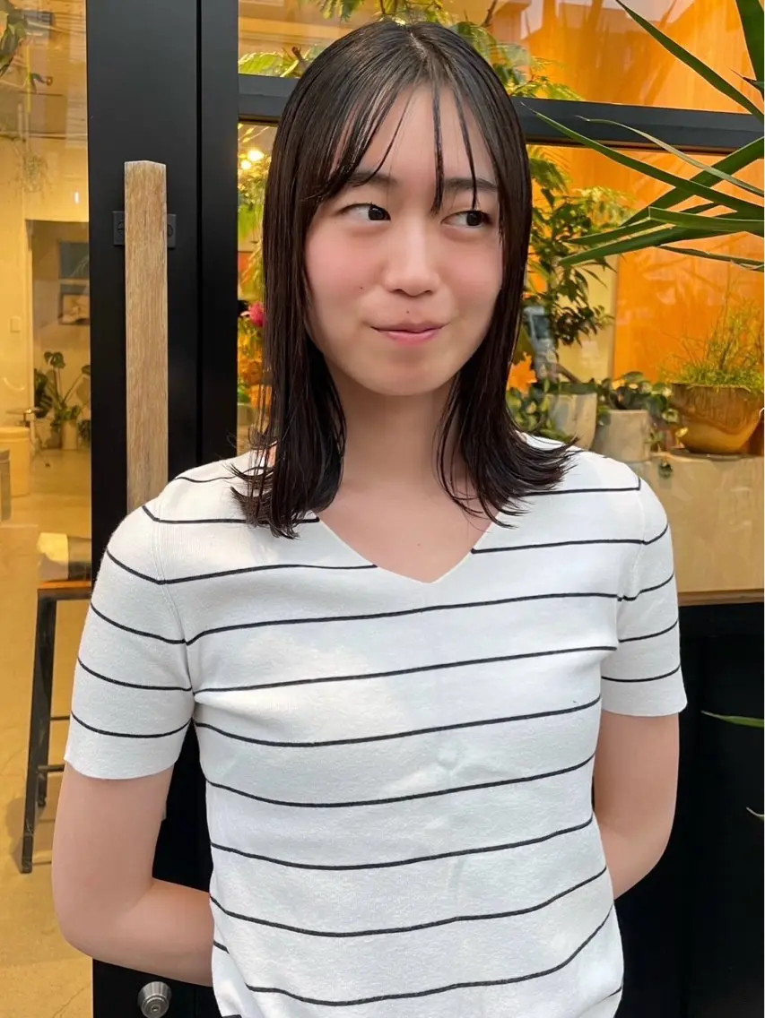 ミディアム カット 川口 雄大のヘアスタイル