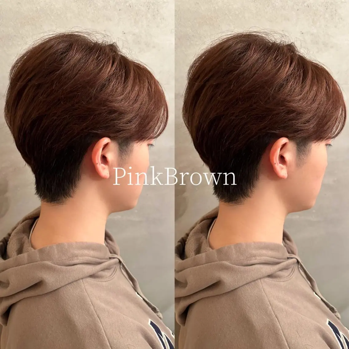メンズ カラー ブラウンカラー ピンクカラー 小嵩 峻平のヘアスタイル