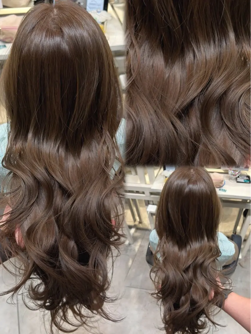 ロング カット ヘアカラー トリートメント 恵比寿結べるレイヤー 地毛風カラー大場のヘアスタイル