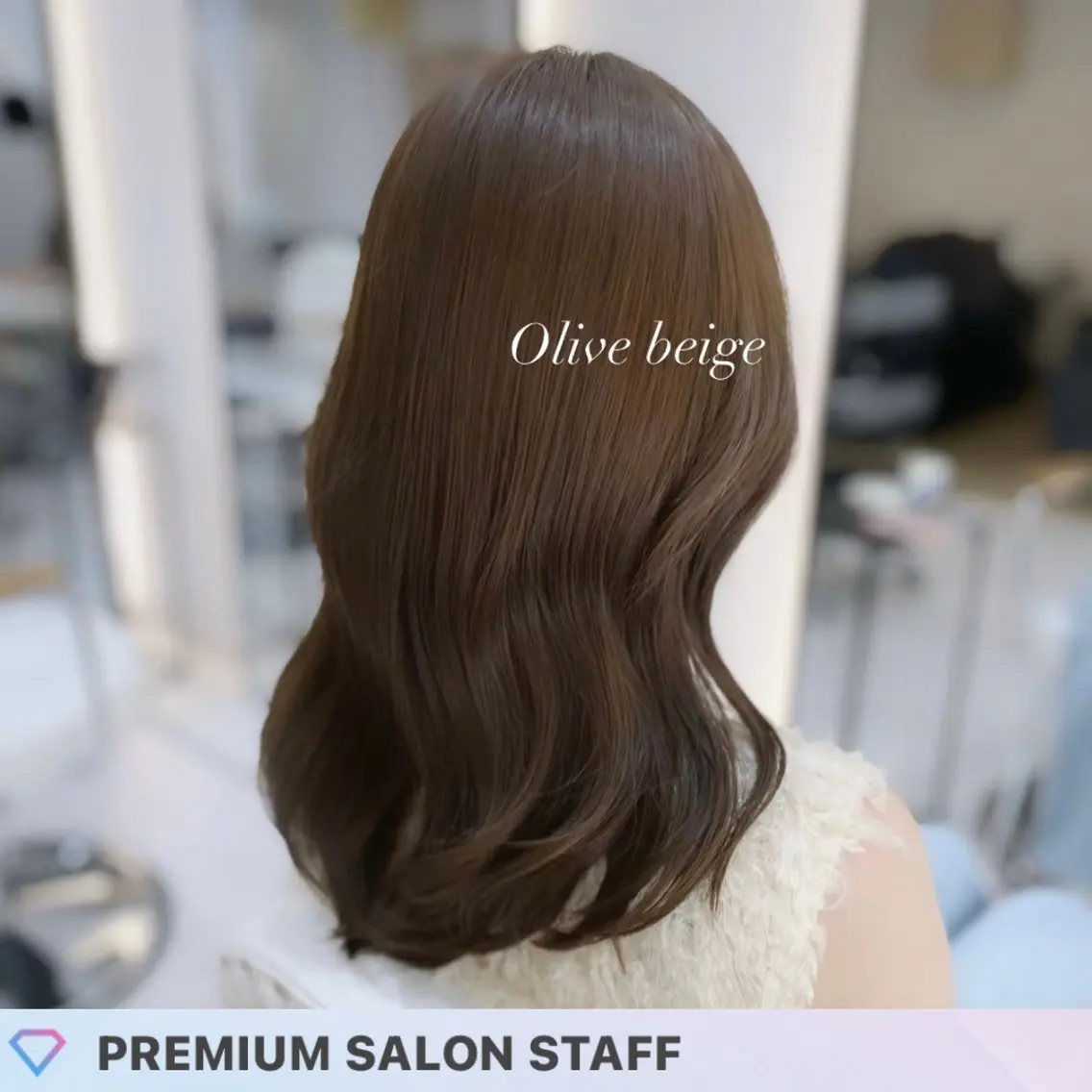 ミディアム カラー ベージュカラー オリーブベージュ トリートメント カット ヘアカラー トリートメント 艶髪・透明感カラー・ 韓国ヘア・Yuriのヘアスタイル