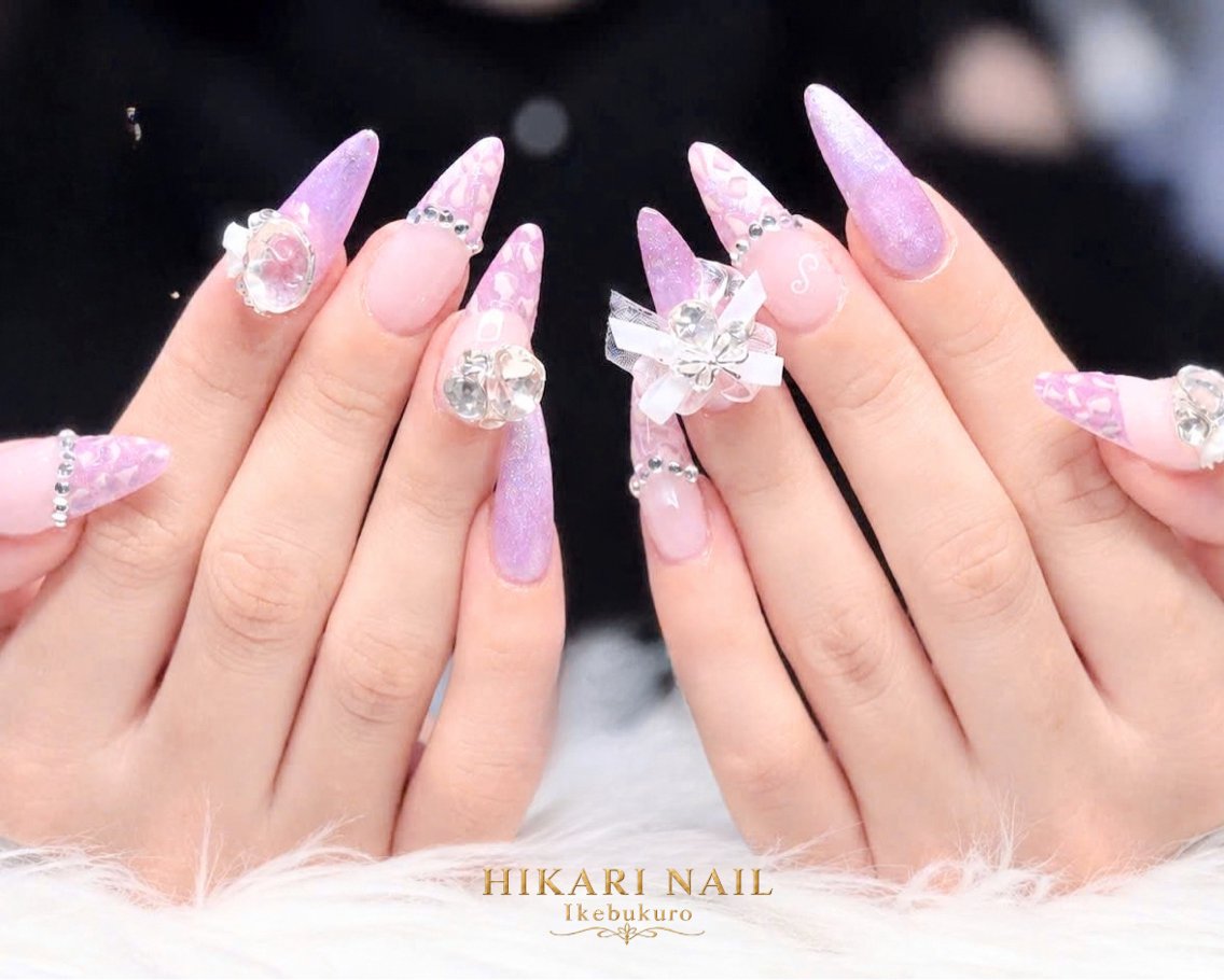 ネイル チークネイル 長さ出し フレンチネイル ガーリー ハロウィン ハンドネイル HikariNail Ikebukuroのネイルデザイン