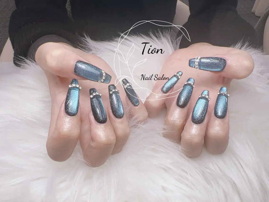 ネイル 長さ出し フットネイル ジェルネイル 韓国ネイル マグネットネイル Nailsalon Tion二子玉川店のネイルデザイン