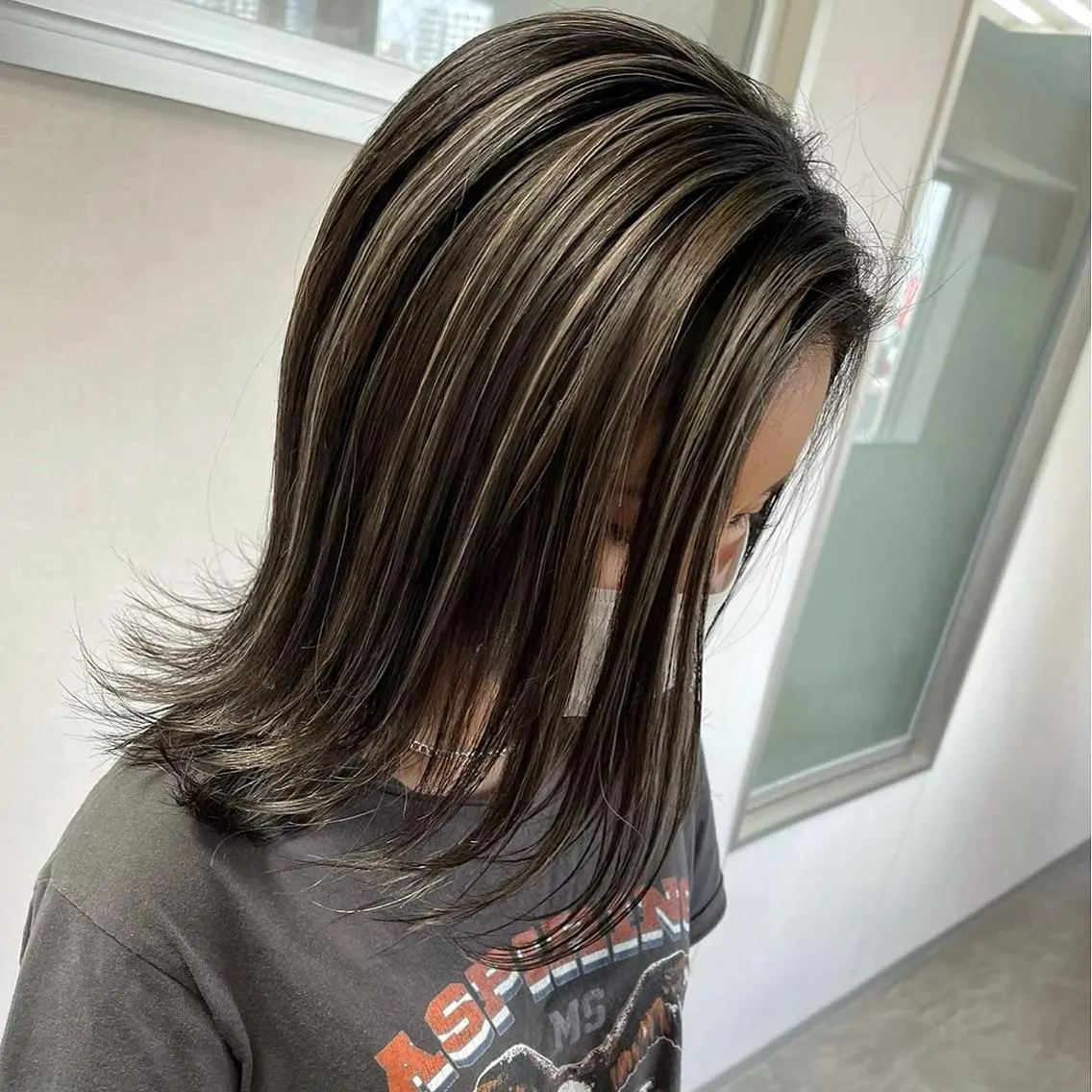 ミディアム カラー ハイライトカラー ハイライト ヘアカラー 松井那津子 /ハイライトブリーチのヘアスタイル