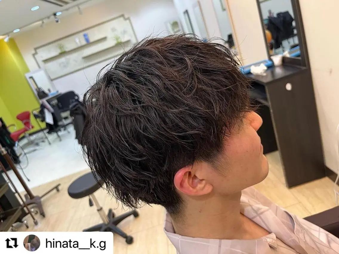 ミディアム カラー メンズ ミディアムパーマ マッシュ メンズパーマ プードルパーマ メンズウルフカット 🩷Eny terrace🩷のヘアスタイル