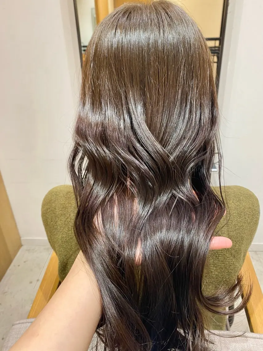 ロング カラー ベージュカラー ブリーチ ダブルカラー ブリーチなしカラー トリートメント ヘアカラー トリートメント 🎀透明感ナチュラル ガーリー🎀yuhiのヘアスタイル