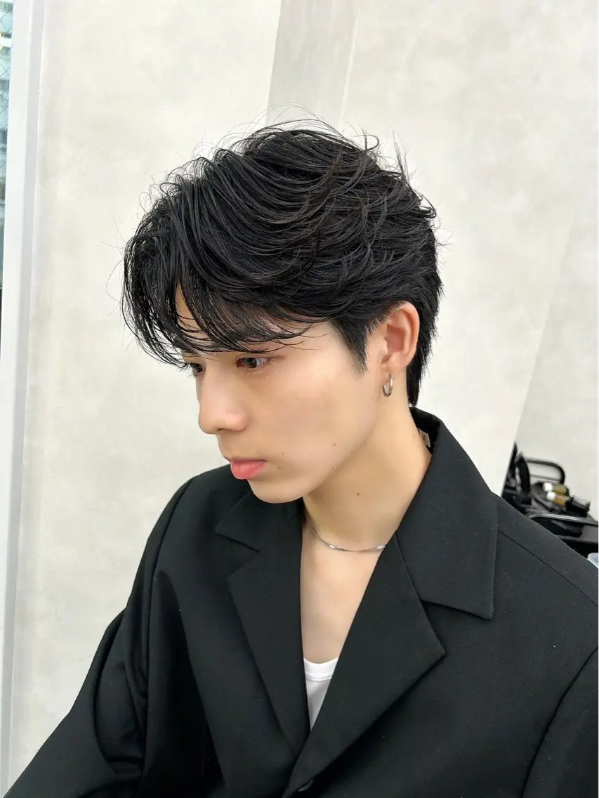 ミディアム パーマ メンズ ミディアムパーマ メンズパーマ tatsuya /フェザーパーマのヘアスタイル