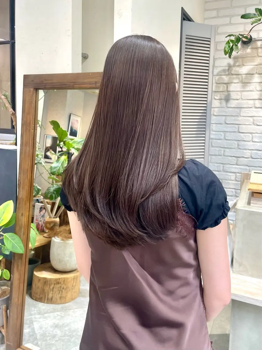 ロング カラー カット ヘアカラー 縮毛矯正 トリートメント カノン/透明感カラー /酸性ストレートのヘアスタイル