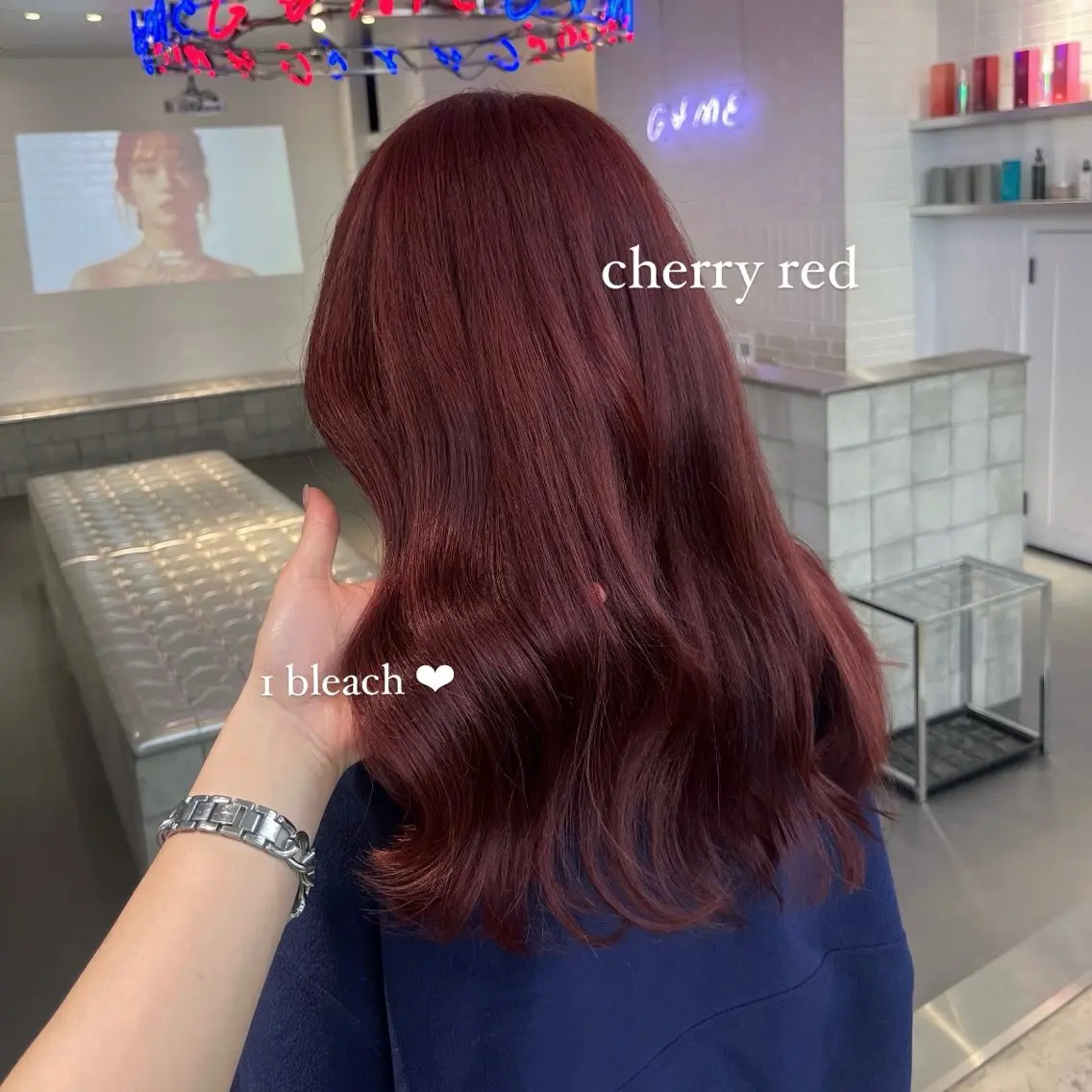 セミロング カラー レッドカラー ヘアカラー 🍒暖色✖️レイヤー ／Haruna🍒のヘアスタイル