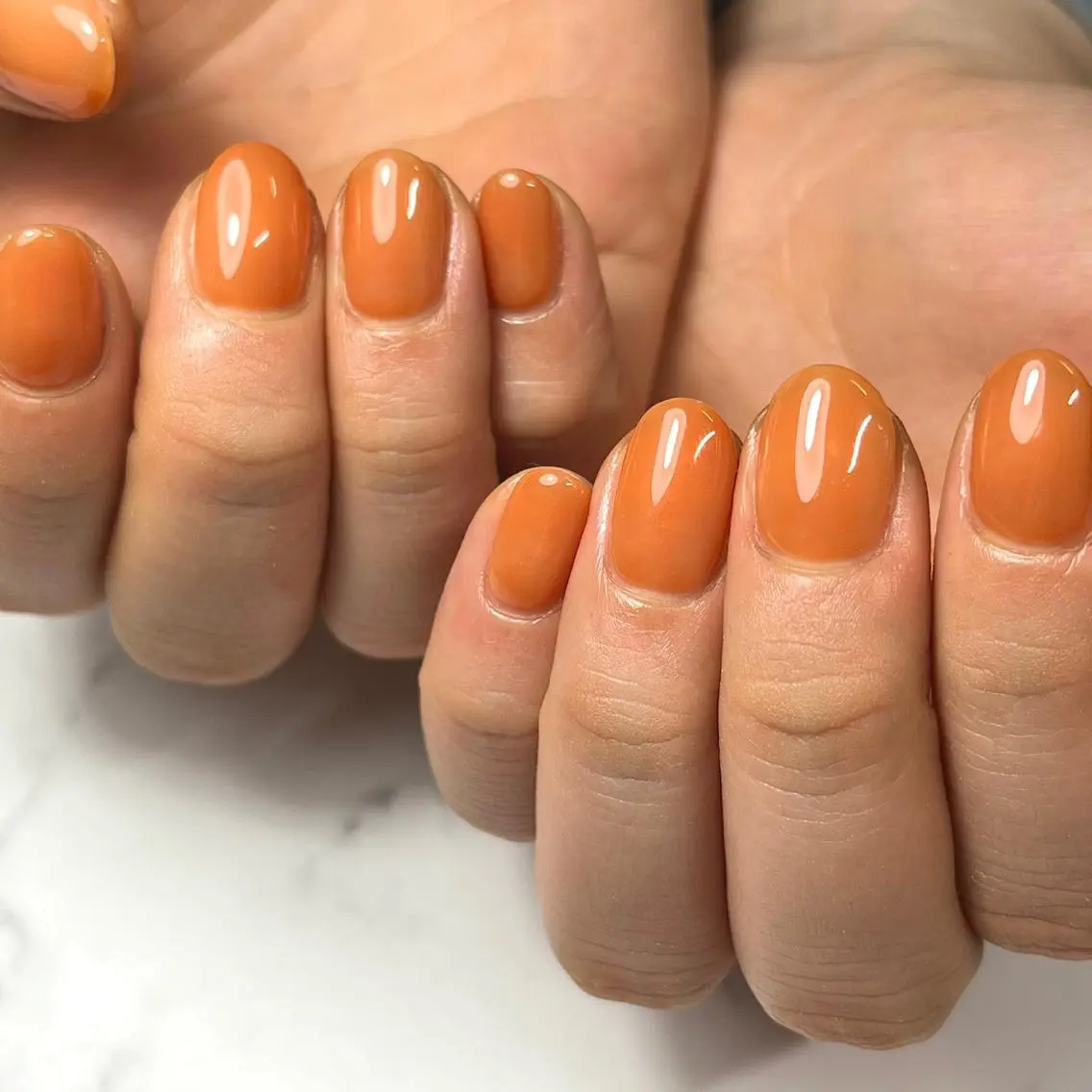 ネイル ブラウン クリアネイル 持ち込み オフィスネイル ワンカラーネイル ハンドネイル NAIL NOWのネイルデザイン