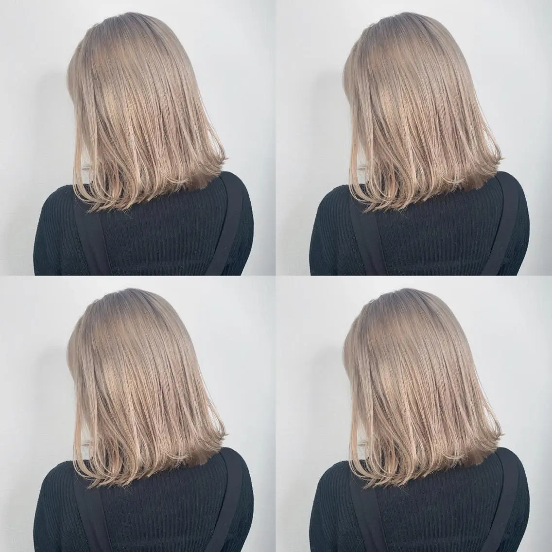 ミディアム カラー ベージュカラー ブロンド ブロンドベージュ ハイトーンカラー ヘアカラー 袴田 伊代のヘアスタイル