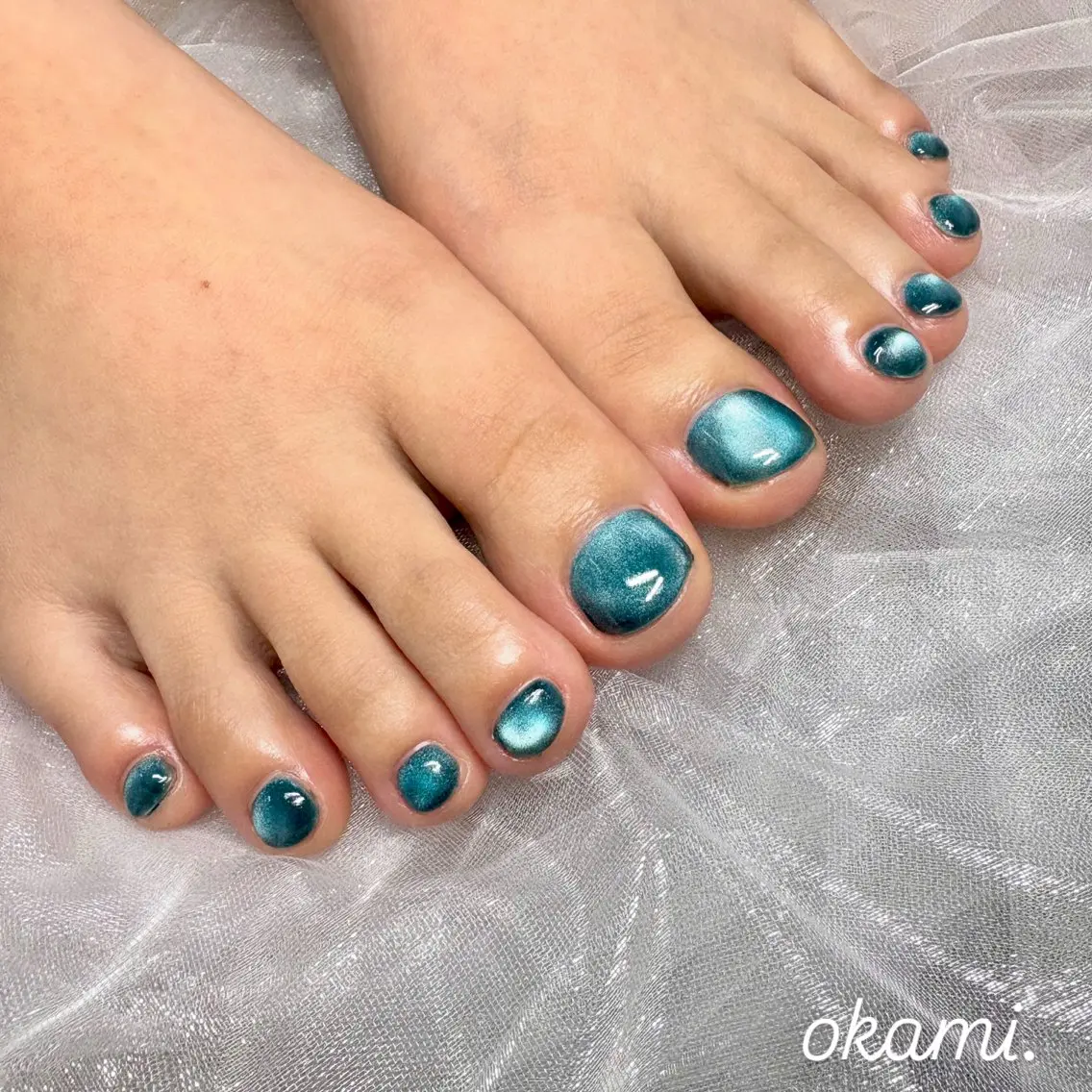 ネイル ブルー 津久井 美紅のネイルデザイン