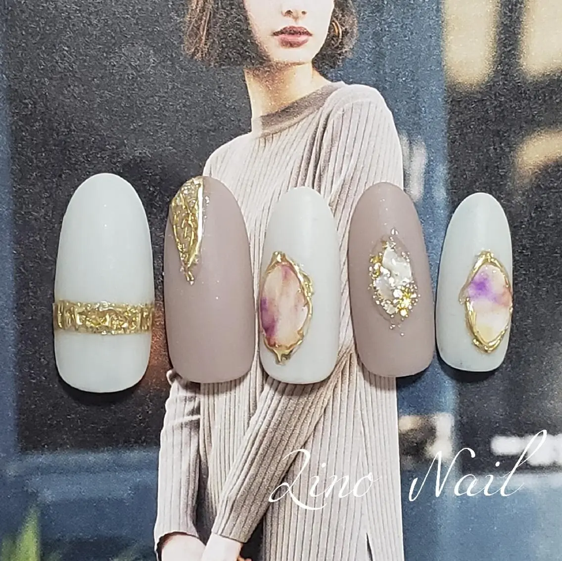 ネイル カジュアル ジェルネイル ラメ(グリッター) マットネイル ミラーネイル ハンドネイル Lino Nailのネイルデザイン