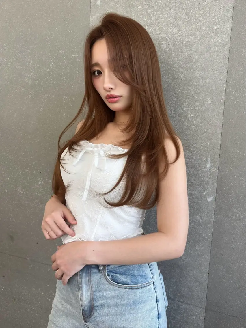 ロング カラー ヘアアレンジ ベージュカラー ブリーチ 透明感カラー ブリーチなしカラー 髪質改善 カット ヘアカラー トリートメント 【博多髪質改善】 吉村　清志のヘアスタイル