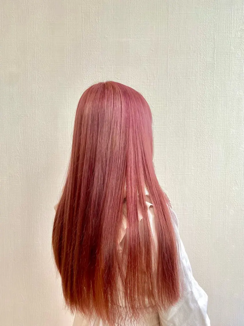 ロング カラー ピンクカラー ヘアカラー 杉森 蘭琉のネイルデザイン