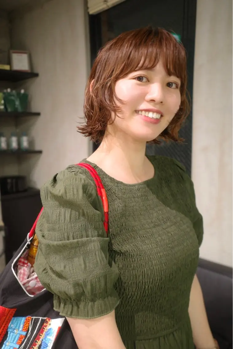 ミディアム パーマ ミディアムパーマ ボブ 小顔カット カット パーマ 🌿ボブ＆パーマ 太田 カイト🌿のヘアスタイル