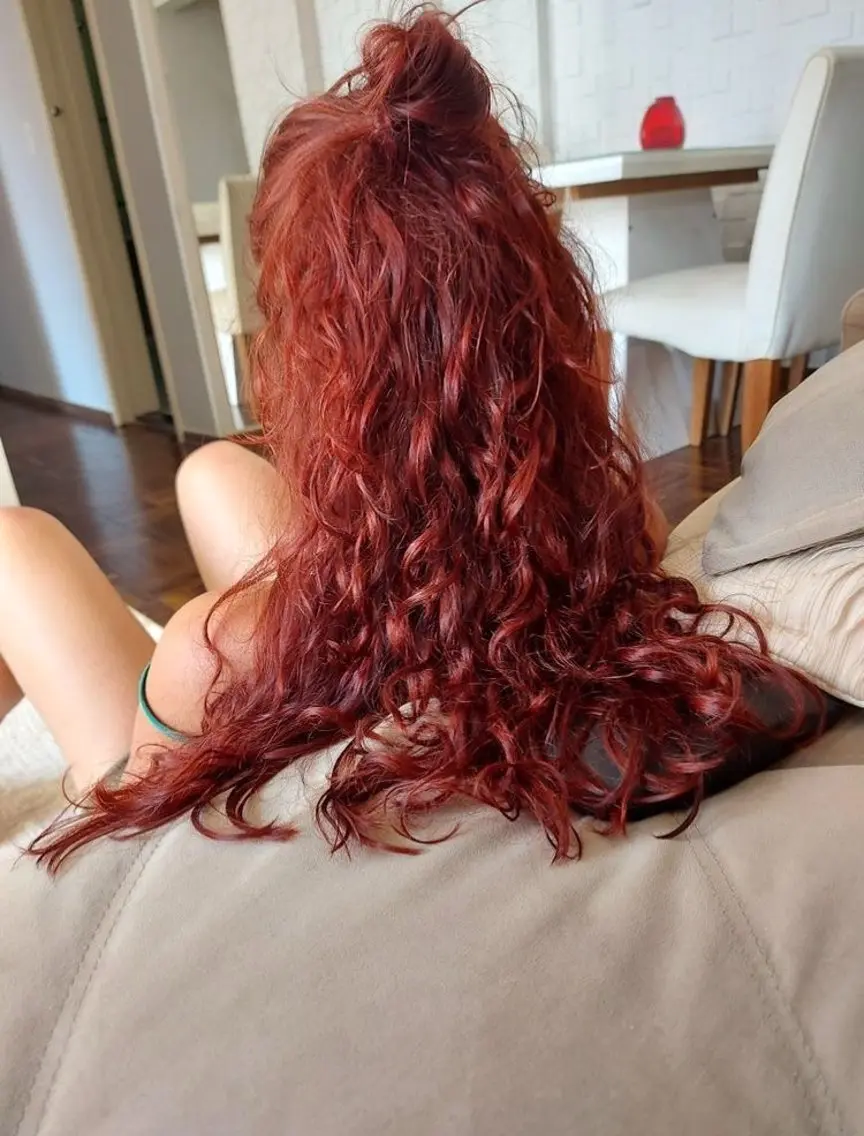 ロング カラー オレンジ ヘアカラー momona english okのヘアスタイル