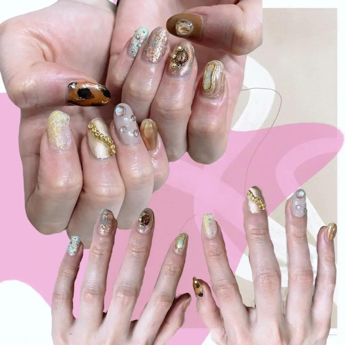 ネイル オーロラネイル 氷ネイル・うるうるネイル 韓国ネイル マグネットネイル ミラーネイル VOLLMOND nailのネイルデザイン