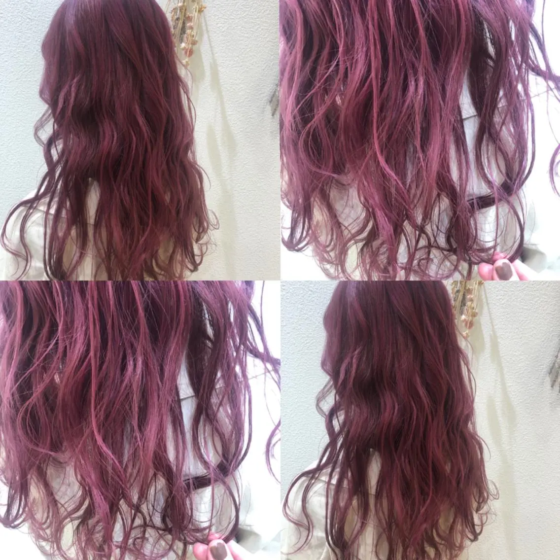ロング カラー ブリーチ ピンクカラー ピンクパープル パープルカラー ヘアカラー エクステ/ハイトーン /インナー礒野朱里のヘアスタイル