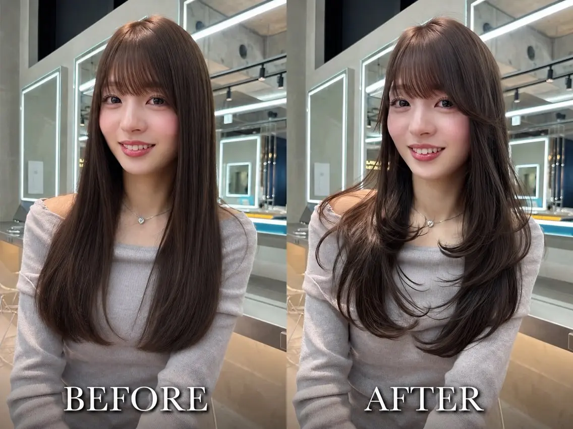 セミロング カラー ヘアアレンジ ベージュカラー ブリーチ 透明感カラー ブリーチなしカラー 髪質改善 カット ヘアカラー トリートメント 【博多髪質改善】 吉村 清志のヘアスタイル