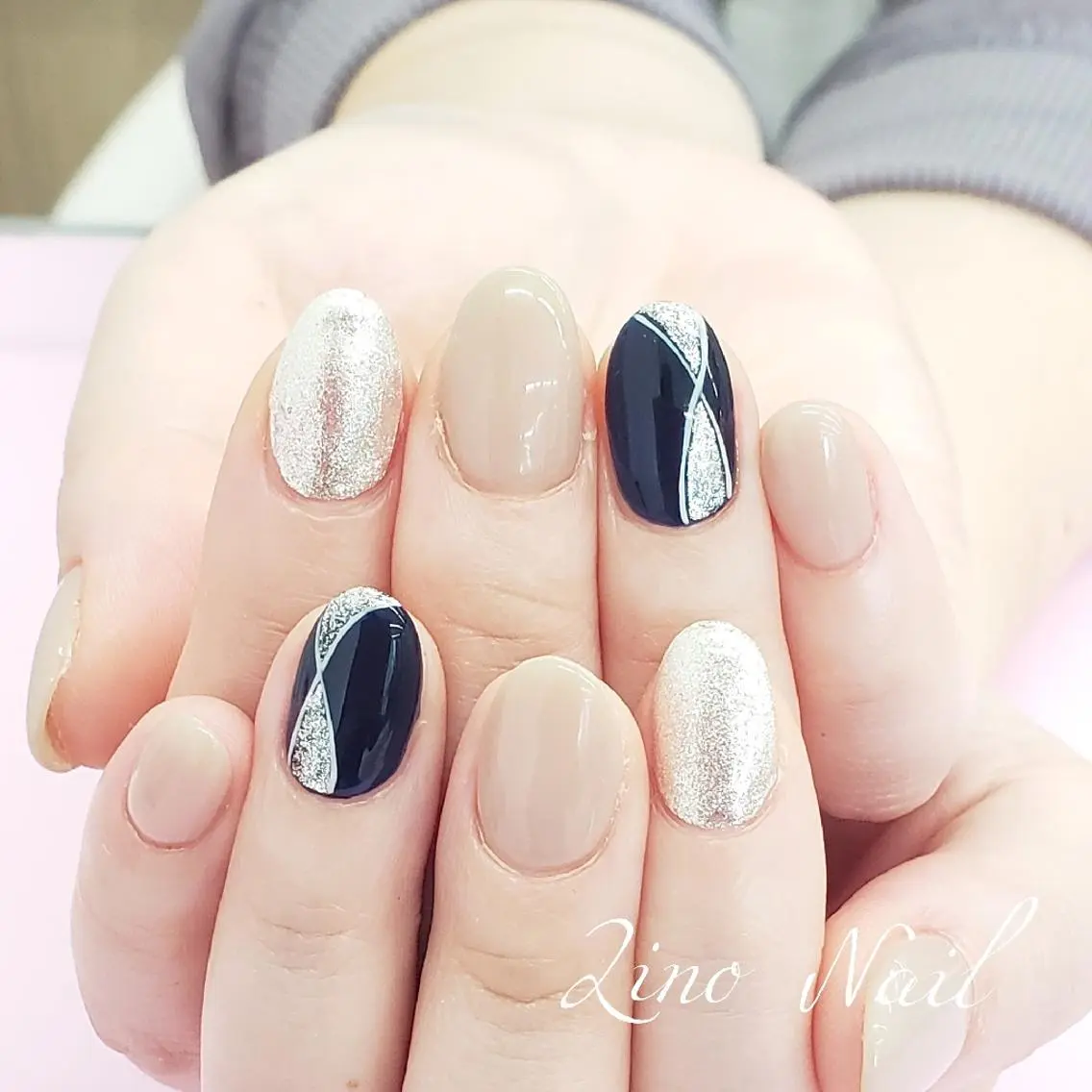 ネイル ジェルネイル キラキラネイル ニュアンスネイル オフィスネイル ワンカラーネイル Lino Nailのネイルデザイン