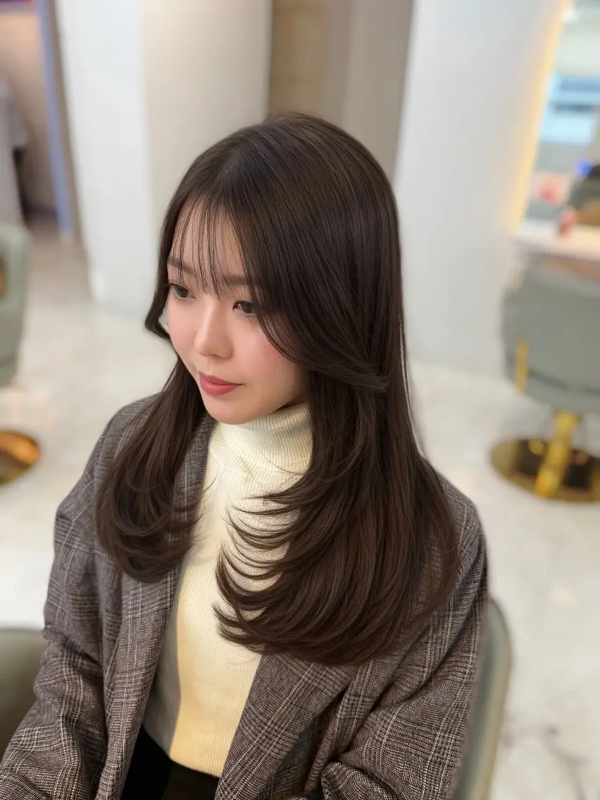 ロング カット ヘアカラー トリートメント 中屋 光貴のヘアスタイル