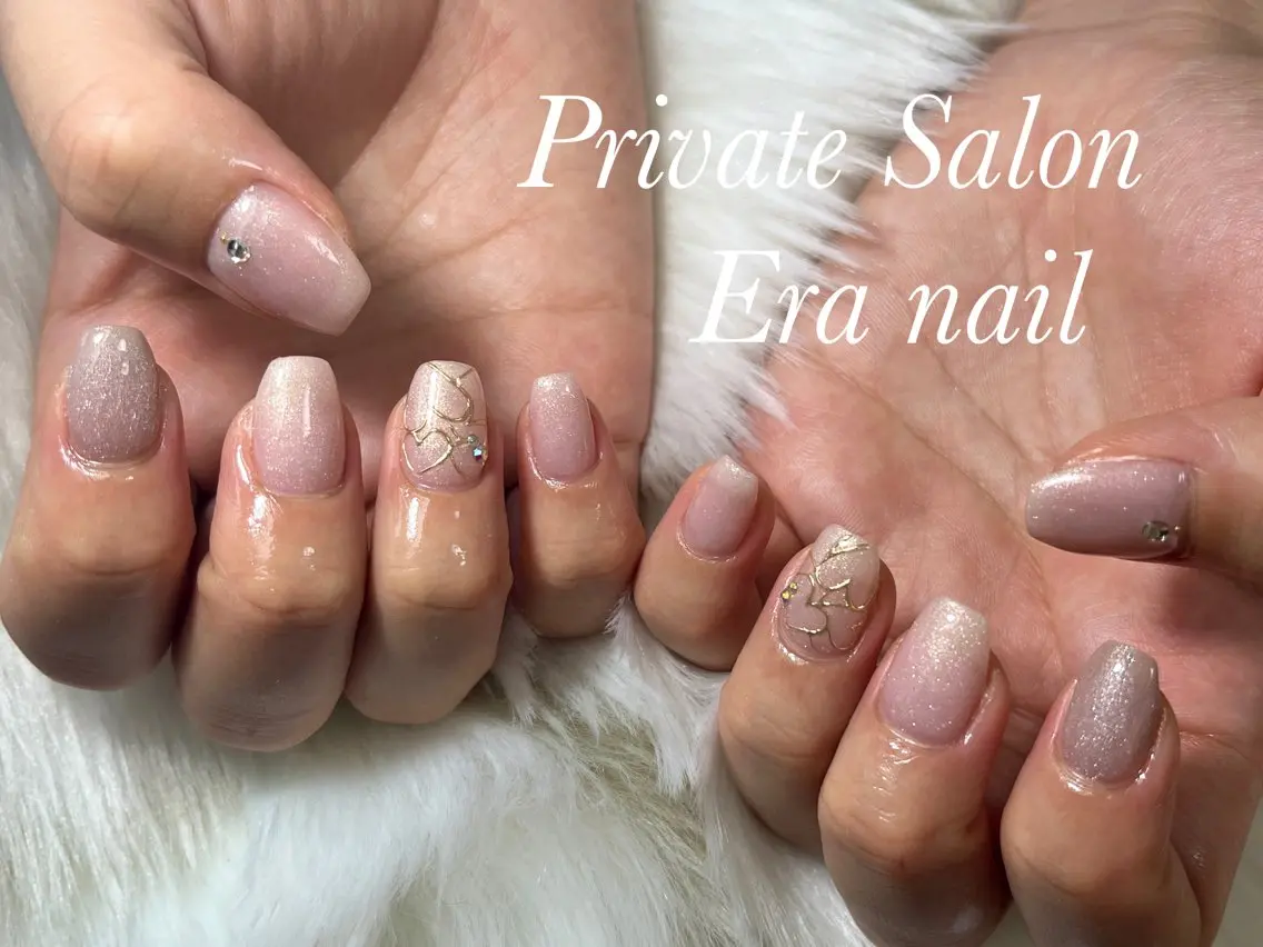 ネイル ハート ミラーネイル Era nailのネイルデザイン