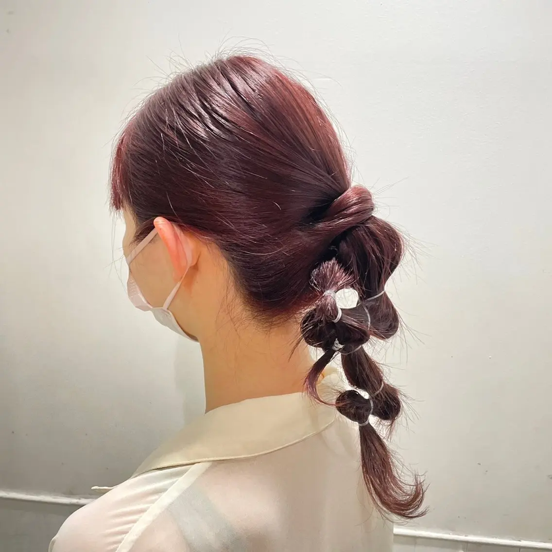 ロング カラー ヘアアレンジ レッドカラー luau ao kahoのヘアスタイル