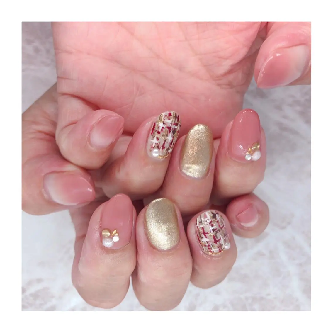 ネイル ツイードネイル ハンドネイル Nailsalon -Aのネイルデザイン