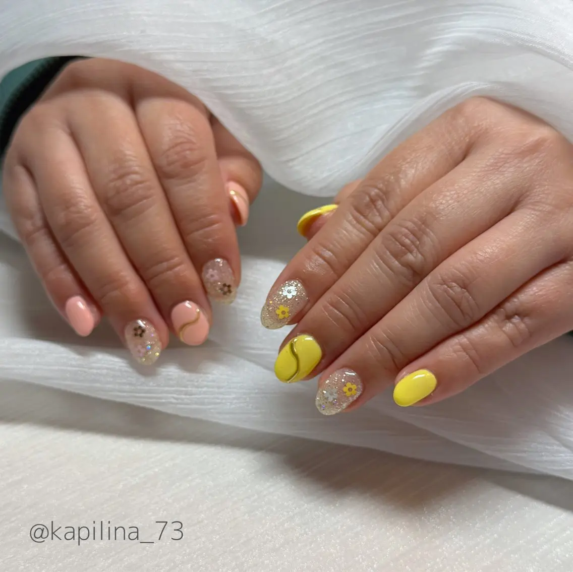 ネイル 春ネイル ハンドネイル Kapilina🌺 MOMOのネイルデザイン