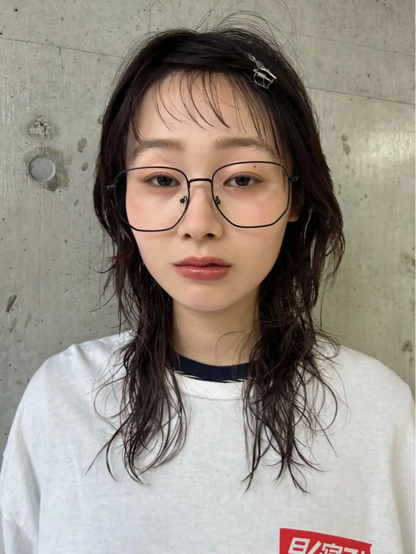 ミディアム パーマ ミディアムパーマ ウルフカット ニュアンスパーマ baLon.fem/ 澤田 奈々子のヘアスタイル