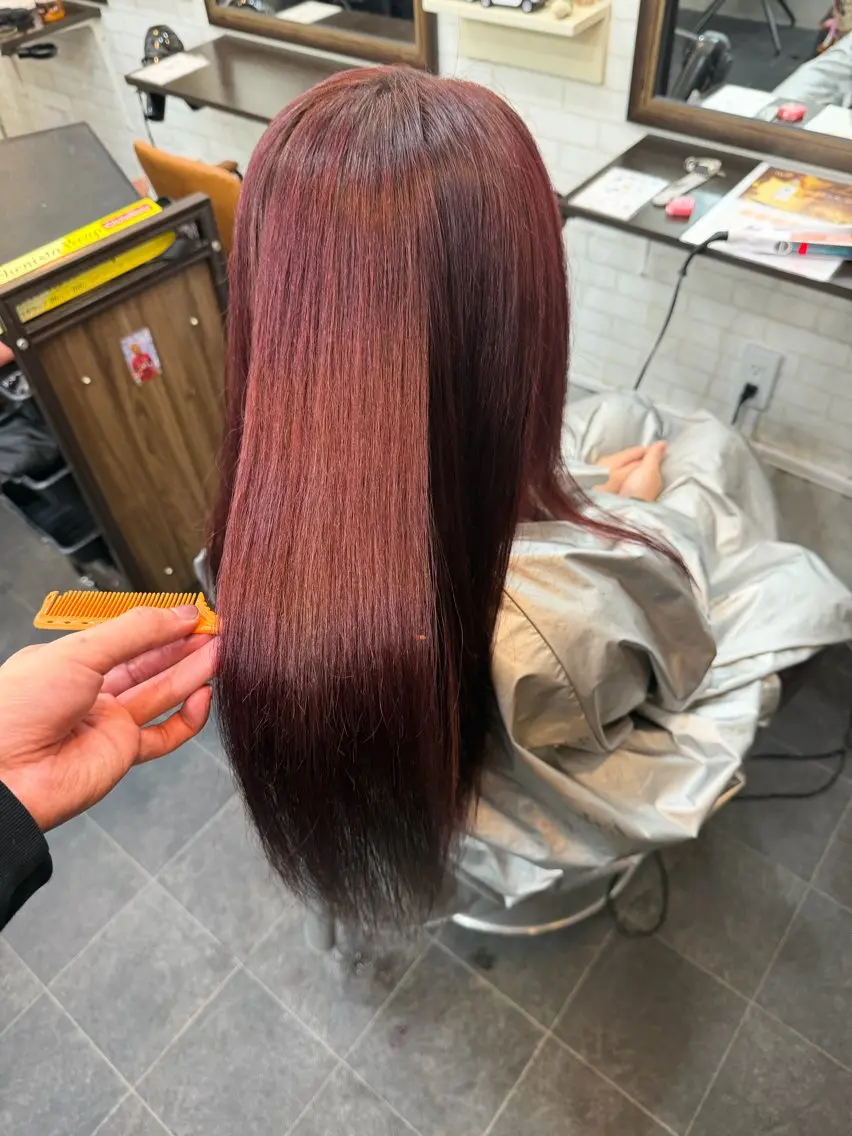 ロング ヘアカラー 千葉 涼平のヘアスタイル