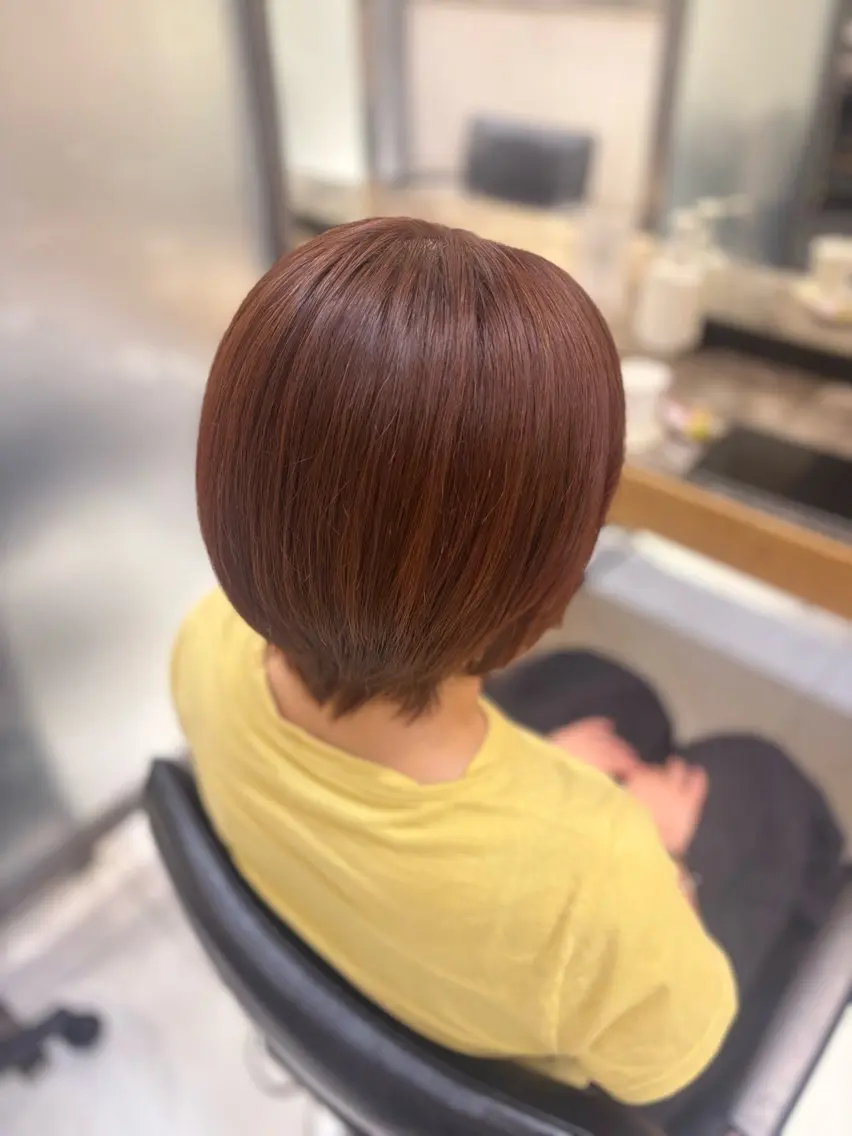 ショート カラー オレンジ ヘアカラー NANAMI 【横浜駅】のヘアスタイル