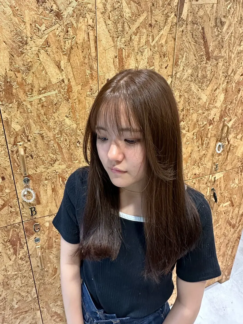 ミディアム ヘアカラー 野上 麗のヘアスタイル