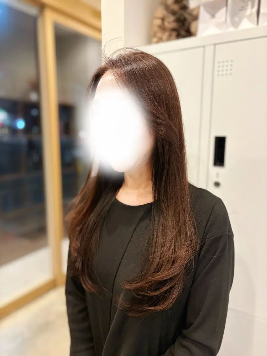 ロング アッシュ レイヤーカット トリートメント カット ヘアカラー 藤原仁美/レイヤー /透明感カラーのヘアスタイル