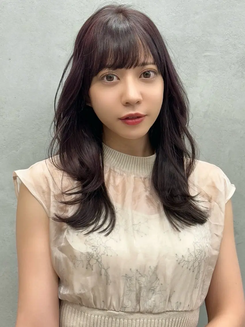 セミロング カット ヘアカラー トリートメント ブリーチダブルカラー ハイライト/山本喜熙のヘアスタイル