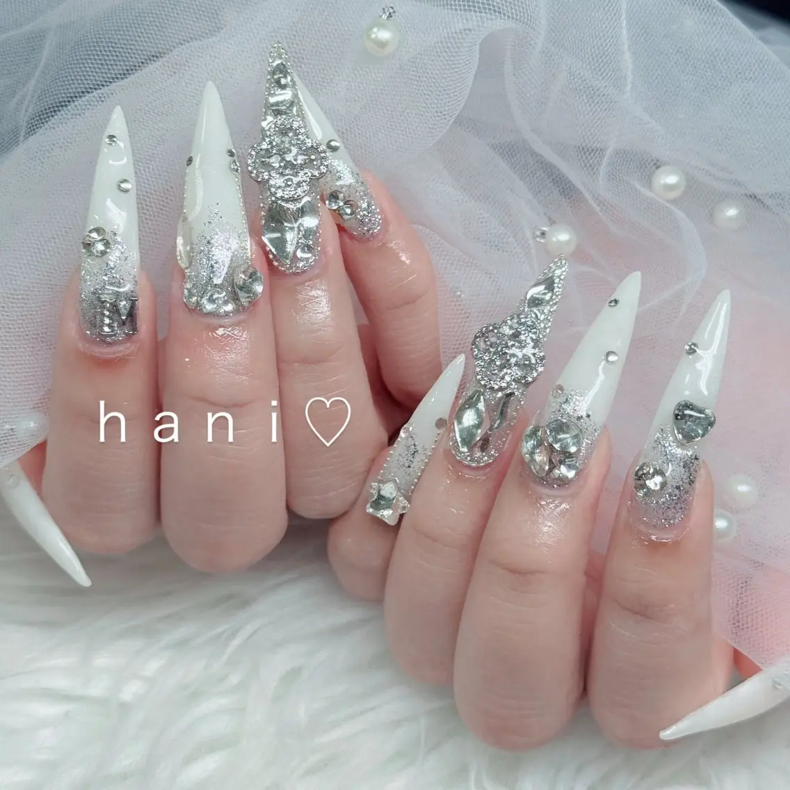 ネイル フットネイル フレンチネイル グラデーション 韓国ネイル ロングネイル ハンドネイル Hani Nail Salonのネイルデザイン