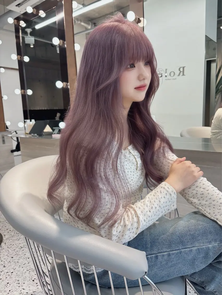 ミディアム カラー ブリーチ ボブ 韓国風ヘア レイヤーカット トリートメント ヘアカラー rina／ベージュ ワンホン/韓国ヘアのヘアスタイル