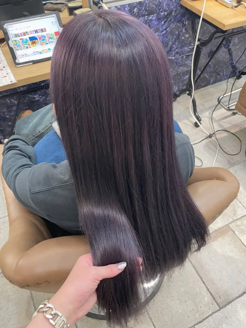 ロング カラー ヘアカラー トリートメント 🍒透明感カラー/ 艶カラー/さくら🍒のヘアスタイル