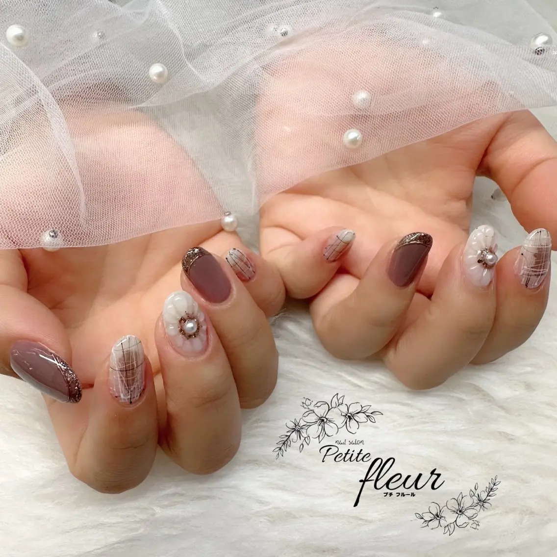 ネイル フラワーネイル ぷっくりネイル ❁⃘*。Petite fleur❁⃘*りさのネイルデザイン
