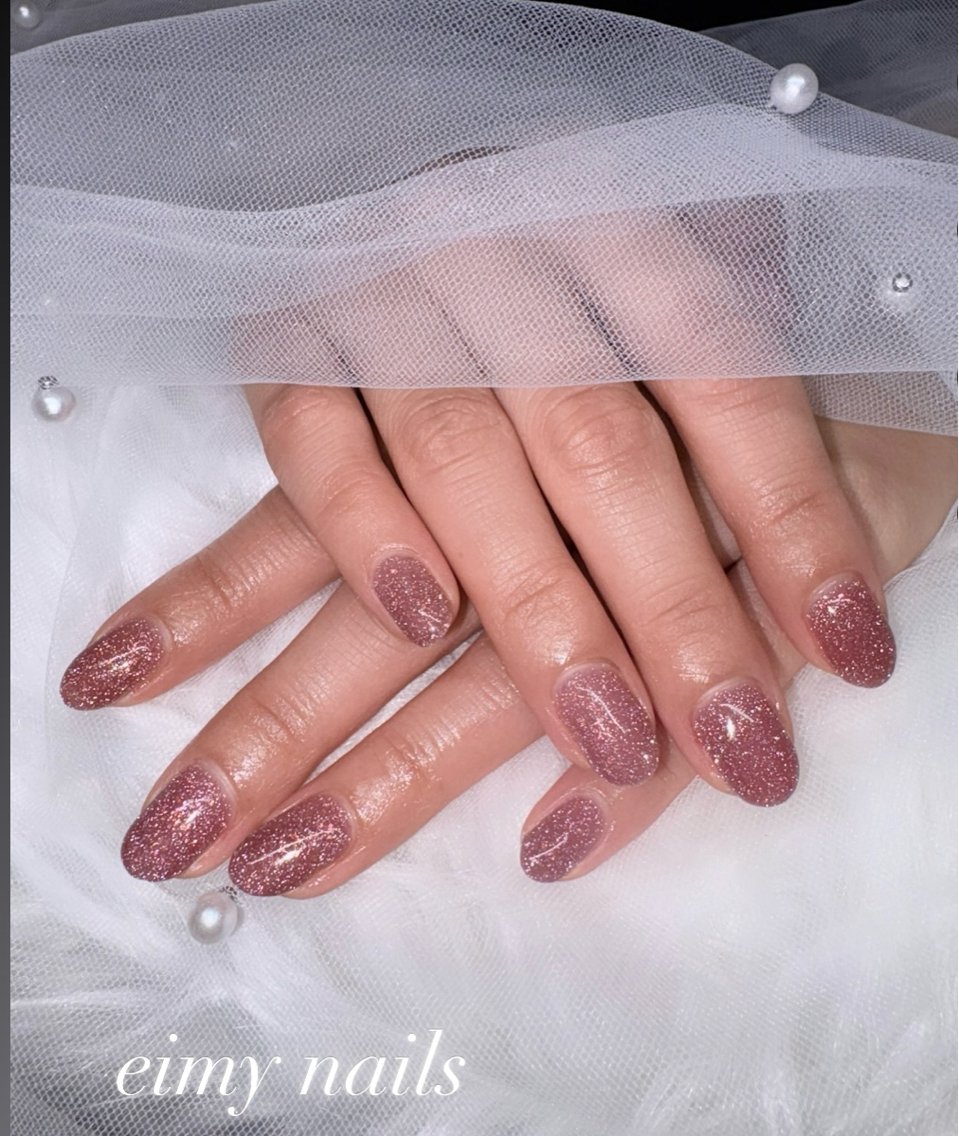 ネイル フラッシュネイル ラメ(グリッター) ワンカラーネイル ピンク ハンドネイル eimy nails♡のネイルデザイン