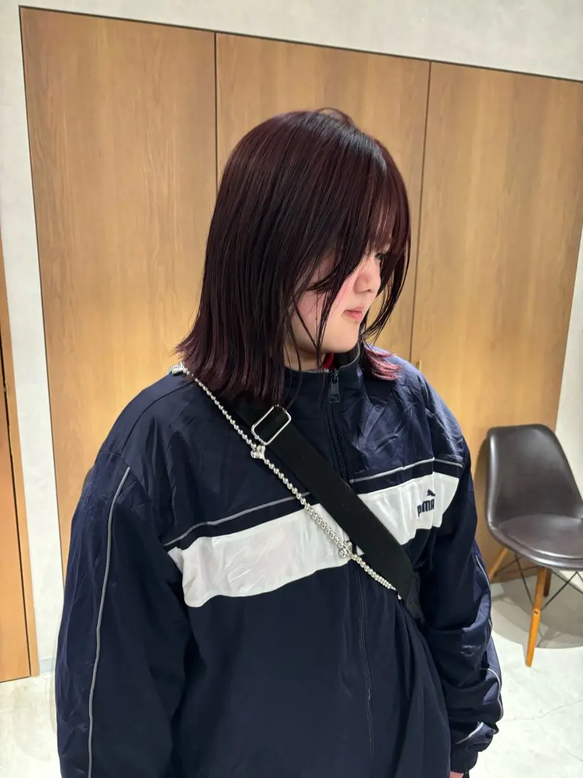 ミディアム カラー カット ヘアカラー トリートメント mei|顔まわり ×透明感カラーのヘアスタイル