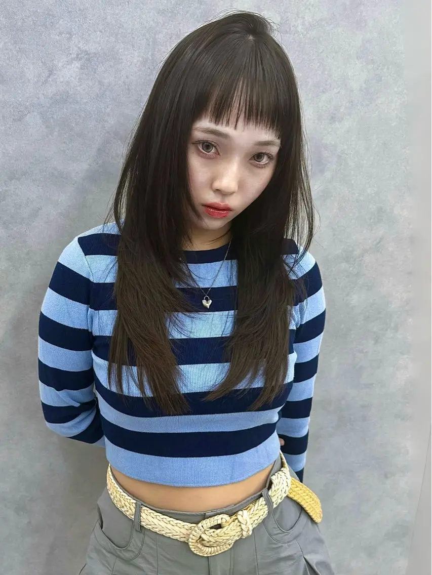 セミロング ボブ くびれヘア ハッシュカット 髪質改善 韓国風ヘア カット ヘアカラー 髪質改善 似合せカットTodaのヘアスタイル