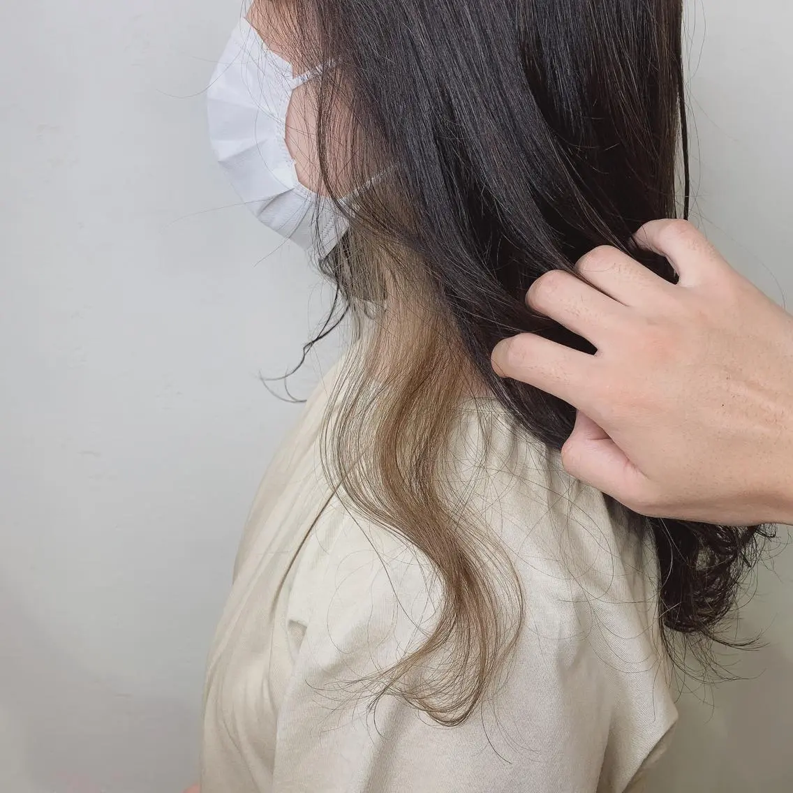 ロング カラー パーマ ヘアアレンジ メンズ キッズ マツエク・マツパ メンズブリーチ メンズハイライト メンズインナーカラー メンズ韓国風 ブリーチ 縮毛矯正 トリートメント オリーブカラー 特化　　kaiのヘアスタイル