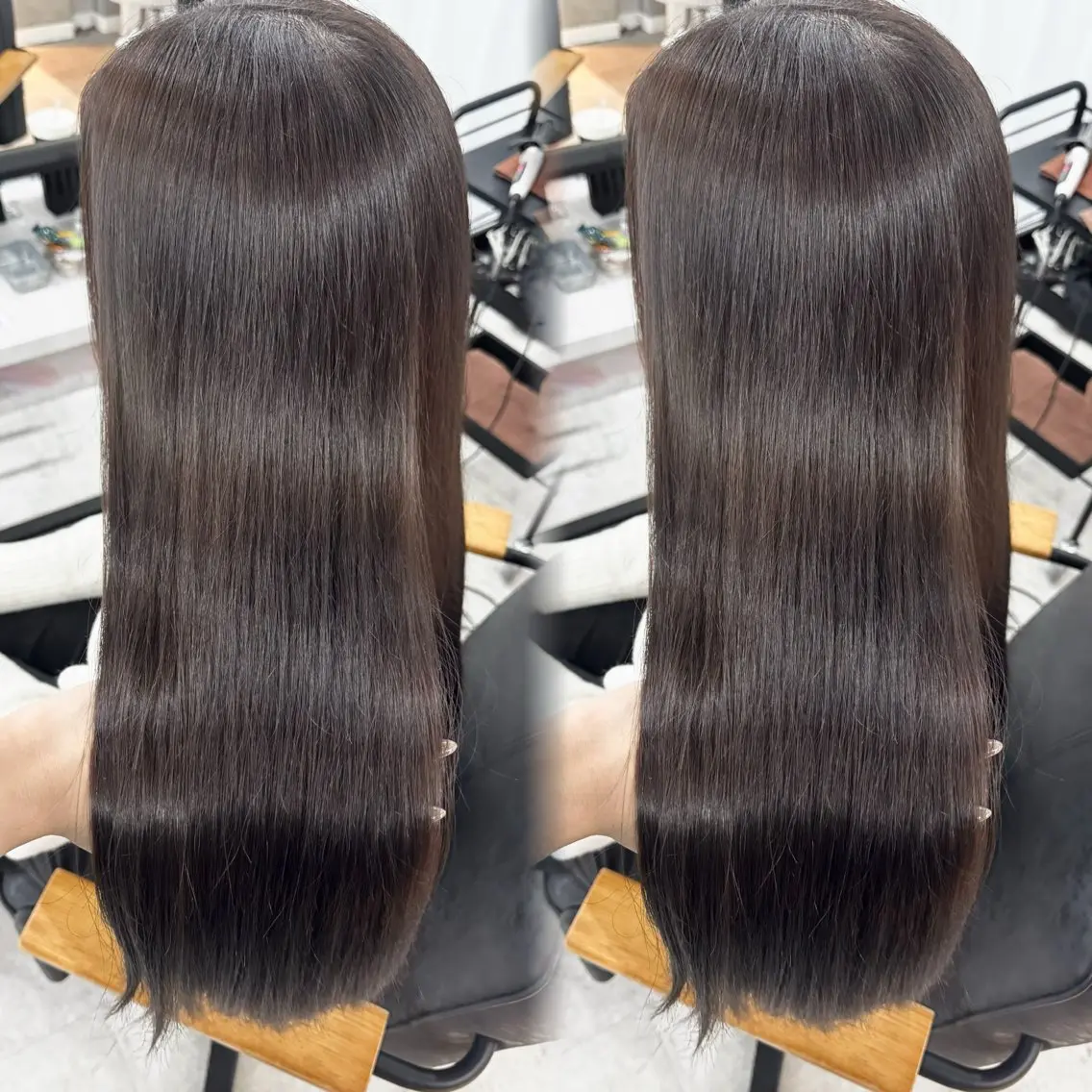 ロング カラー アッシュ アッシュブラウン ベージュカラー 黒髪 ブリーチ カット ヘアカラー トリートメント 赤み無し柔らかカラー 【梅田】madokaのヘアスタイル