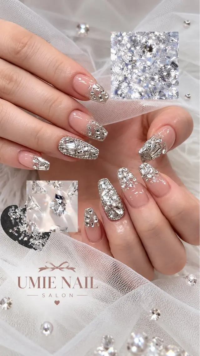 ネイル フットネイル フレンチネイル グラデーション キラキラネイル 韓国ネイル ハンドネイル UMIE NAIL SALONのネイルデザイン